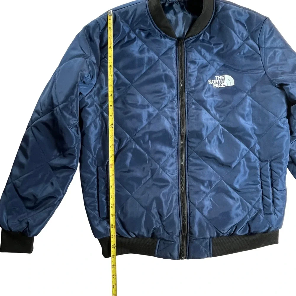 The North Face Mens XL Navy Diamond Quilted Bomber Jacket Full Zip